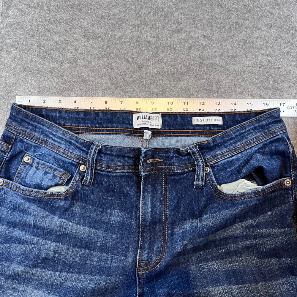 William Rast Mens Legacy Relax Straight Blue Denim Jeans 34x32 Casual Rugged